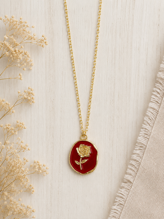 Framed Rose Necklace