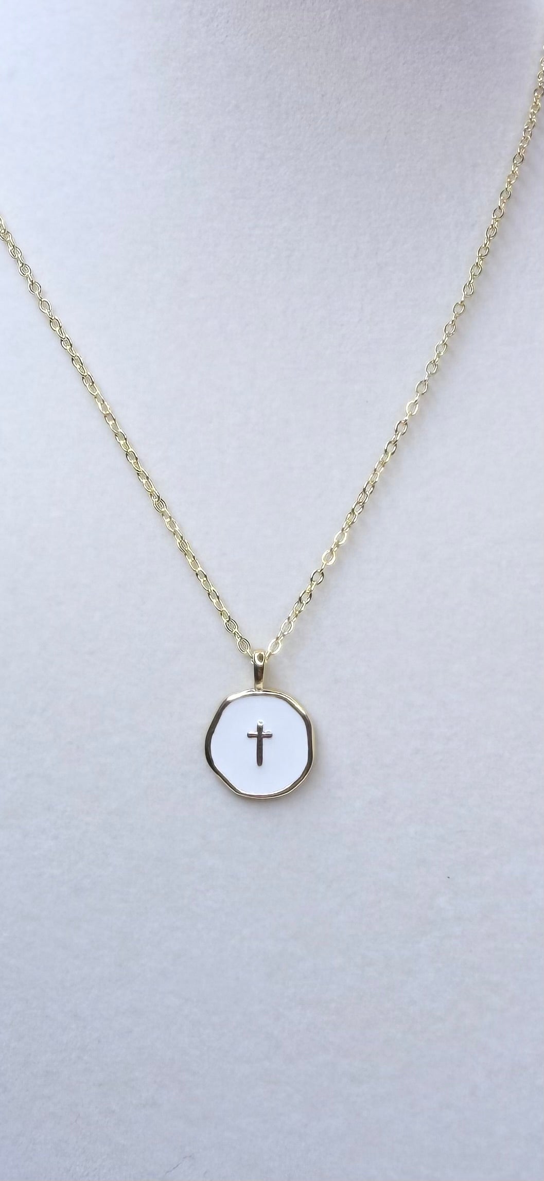 White Cross Necklace