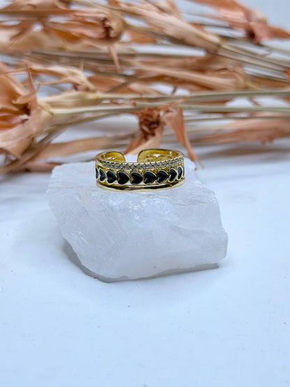 Banded Hearts Ring