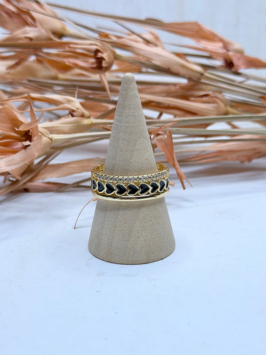 Banded Hearts Ring