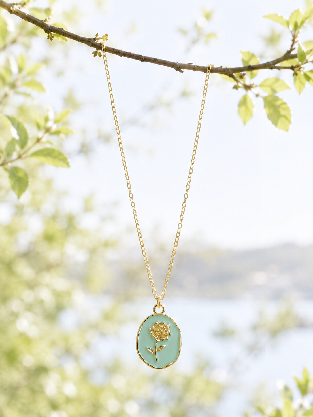 Framed Rose Necklace