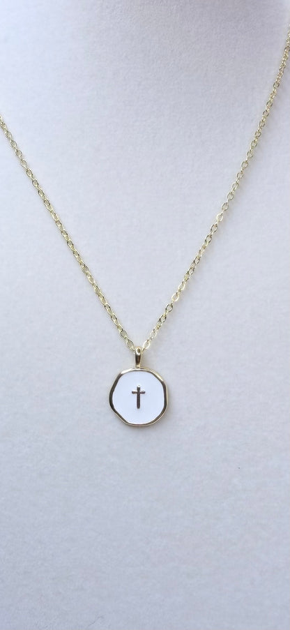 White Cross Necklace