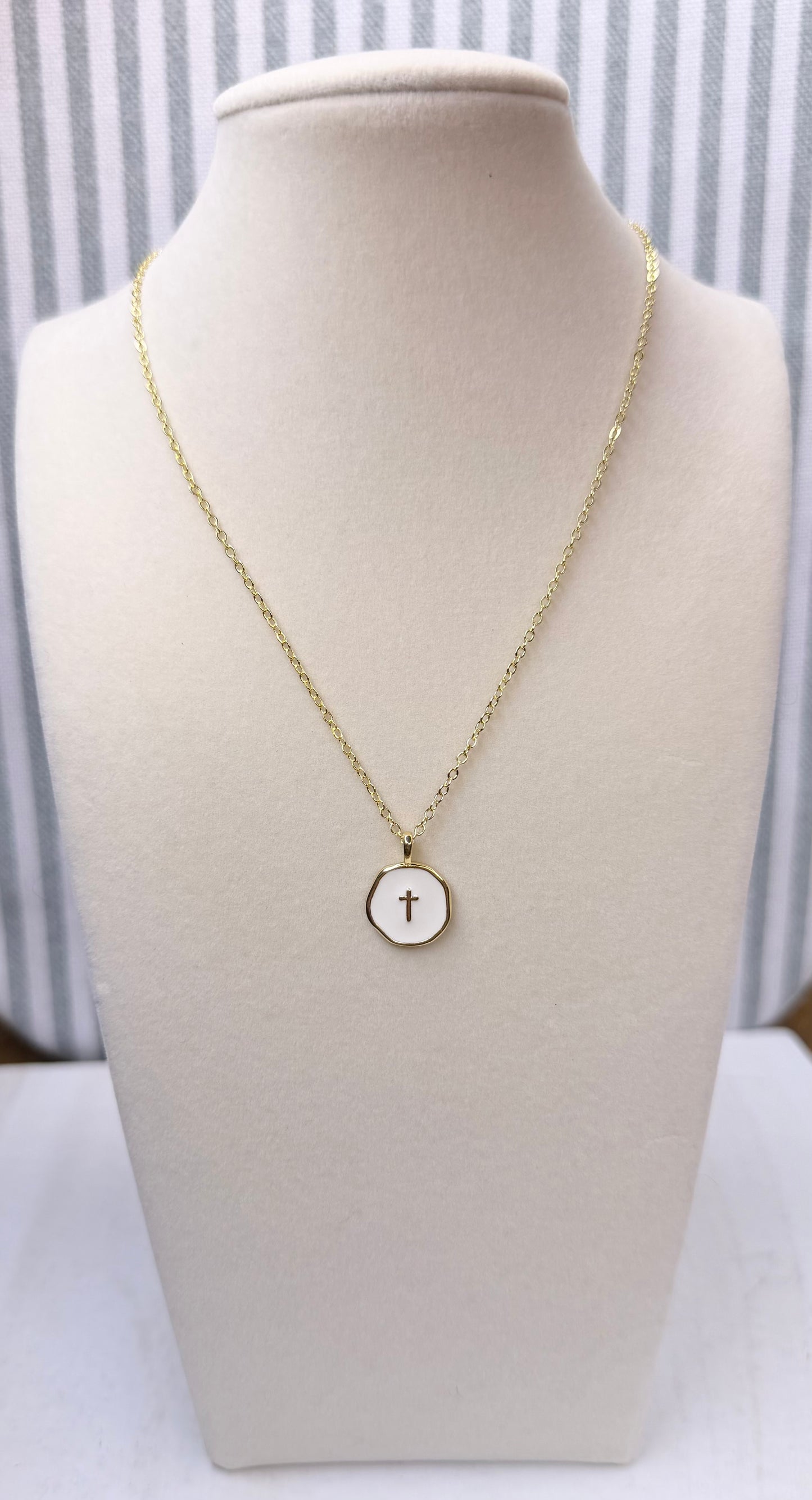 White Cross Necklace